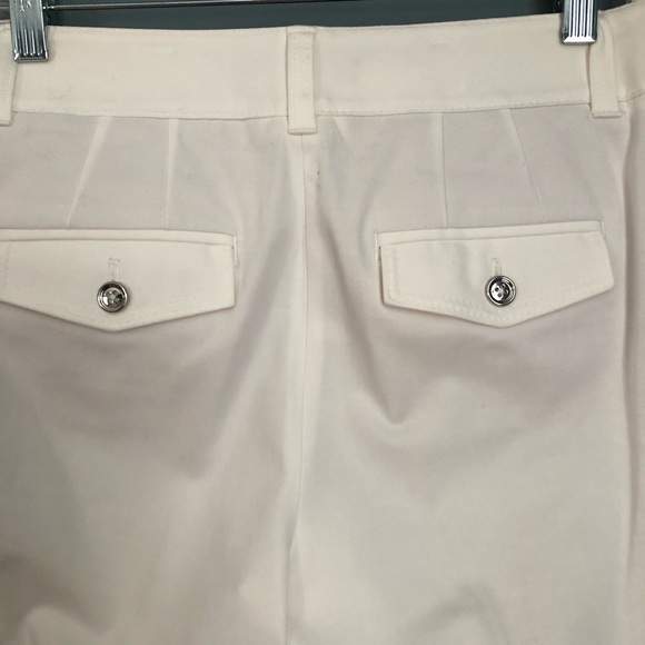 WHITE HOUSE BLACK MARKET WHITE COMFORT STRETCH MODERN BOOT CUT PANTS SZ 4 - Picture 7 of 9